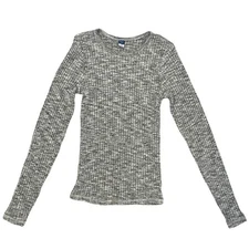 Old Navy Womens S Tall Plush Shirt Long Sleeve Crew Neck Panther Ribbed Stretch