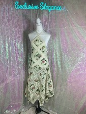 Oscar De La Renta Floral & Fauna Halter Midi Dress Sz Large AUTHENTIC NWT