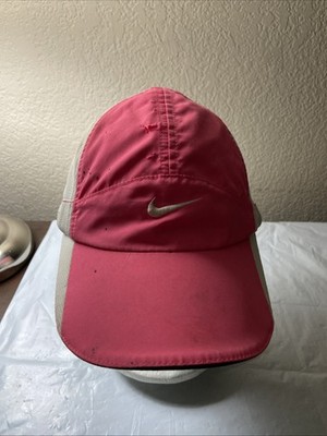 Vintage Nike Hat Cap Strap Back Pink Tailwind 7 Panel  Running Womens Very Rare