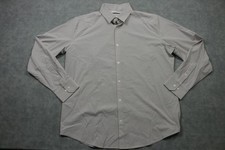 Mizzen Main Leeward Shirt Mens XL White Check Dress Casual Long Sleeve Button