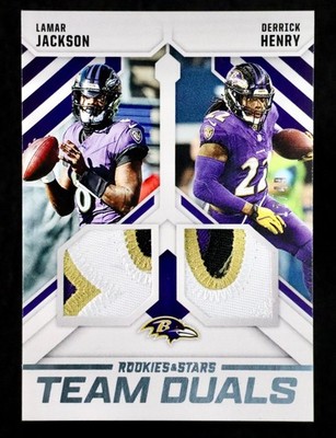 2025 Rookies & Stars Lamar Jackson Derrick Henry /49 Team Duals Patch Ravens FL3