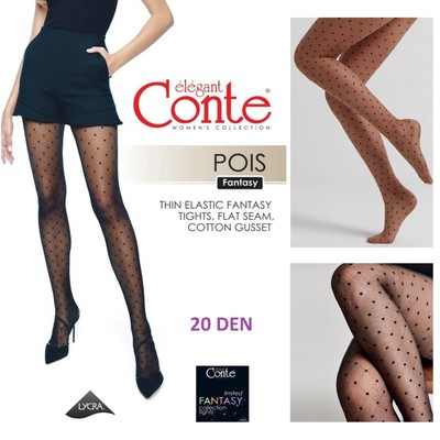 Conte Pois ausgefallene Qualität transparente Strumpfhose 20 DEN...