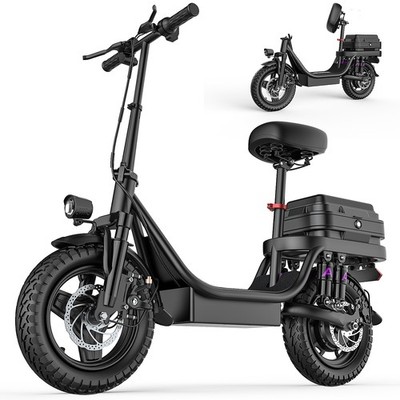 New Electric Scooter with Seat, Commuter Foldable, 48V 500W 17.5Ah