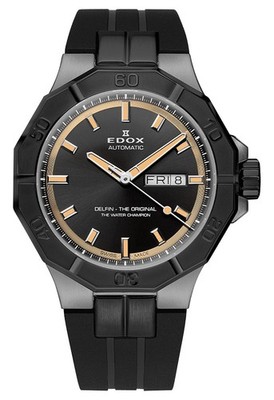 Edox Delfin The Original Automatic Gray PVD Divers Mens Watch 88008-37GNCA-GBEI