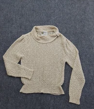 Pallas Sweater Womens Medium Beige Ireland Irish Linen Pullover Hand Loomed