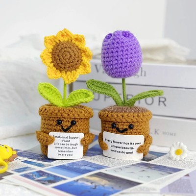 Gehäkelte Sonnenblumen-Deko Geschenk Plüsch Verzierung Inspirierende Dekoration