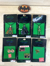JEWELRY NECKLACES CHARMS BATMAN ROBIN FOREVER EARRINGS LOT OF 7 VINTAGE