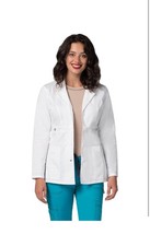 Adar Universal Stretch Lab Coat for Women - 28" Tab-Waist Lab Coat Sz 2xl White
