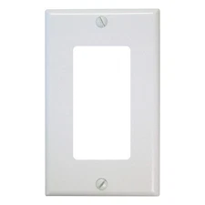 FUNCTIONAL DEVICES INC / RIB WSTP-W Wall Switch Plate, White, Plastic 19NE24