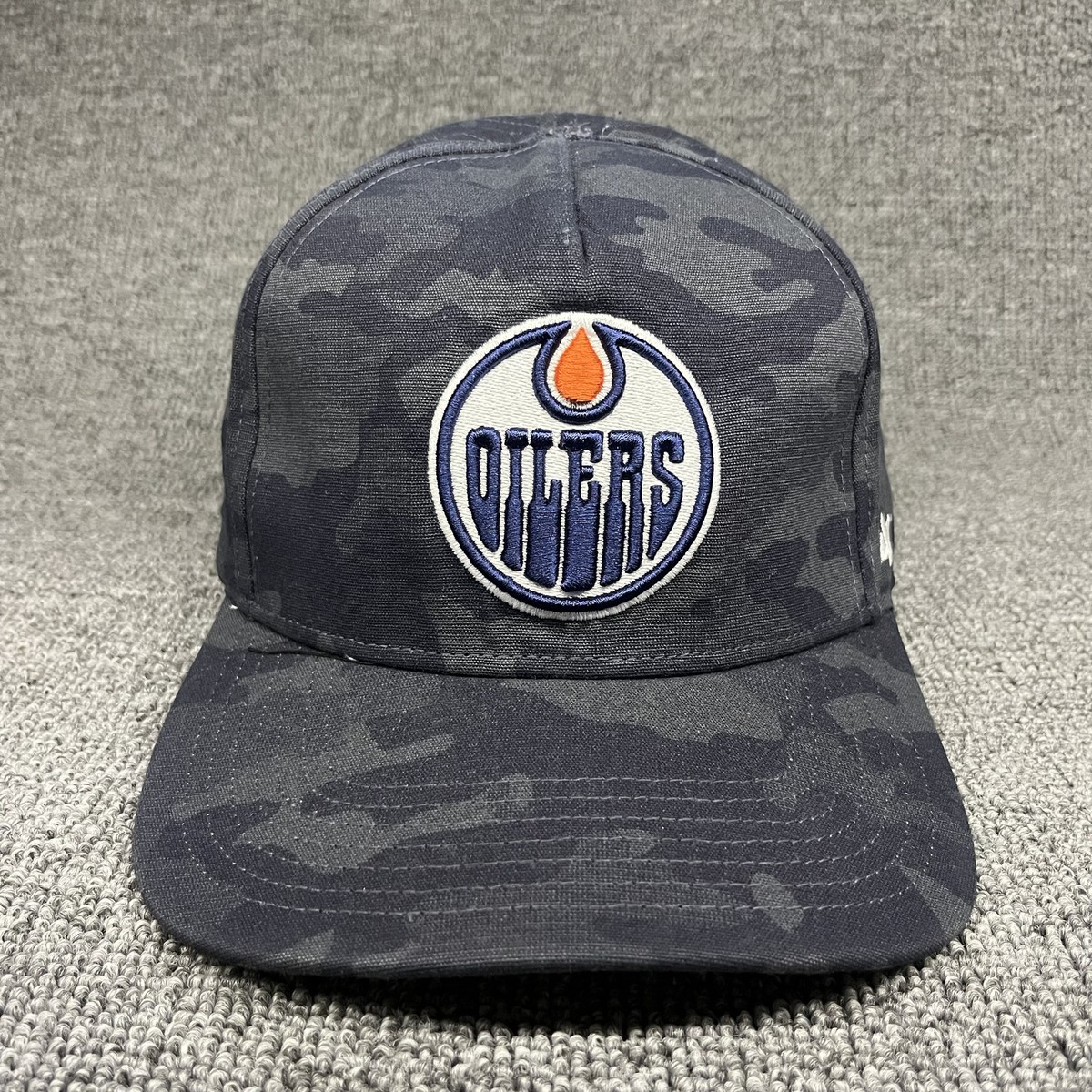 Edmonton Oilers '47 Brand Ballpark Camo Captain Snapback Hat Black Camouflage
