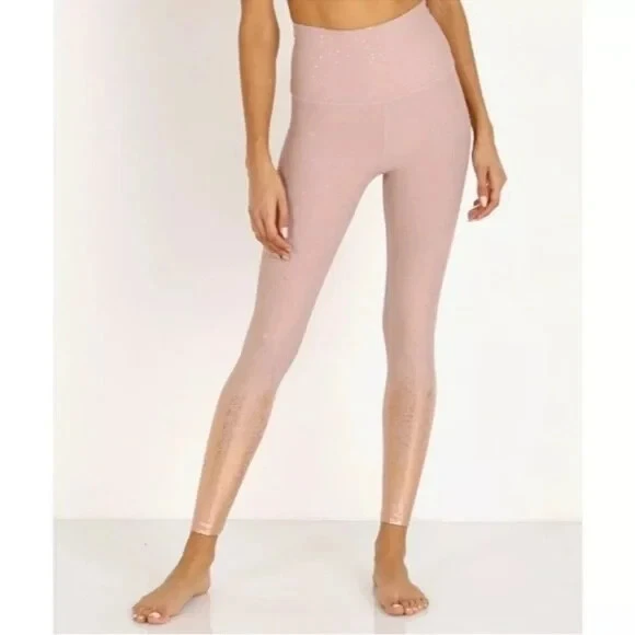 beyond-yoga ombre alloy gold metallic leggings