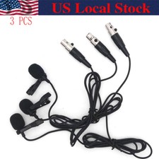 3 pcs Lavalier Lapel Tie Clip Microphone For AKG Samson Wireless mini 3 Pin XLR