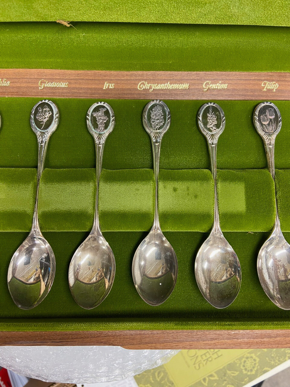 Vintage The Royal Horticultural Society Flower Spoons Set Sterling