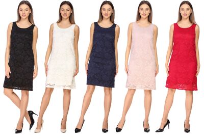Bellivalini Damen Kleid knielang Spitzenkleid festlich Sommerkleid XS-XXL
