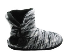 Girls Knitted Booties Slippers with Pom Poms  Fleece Lining
