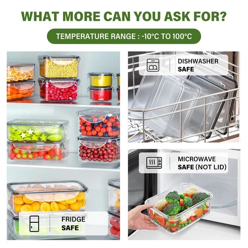 24Pcs Food Storage Container Set Leak Proof Sealed Plastic Lunch Boxes BPA-Free - Picture 14 of 18