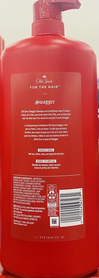 5x Champú y Acondicionador Old Spice Swagger para el Cabello 2 en 1 39.9 OZ PAQUETE DE 5 Foto 3 de 3