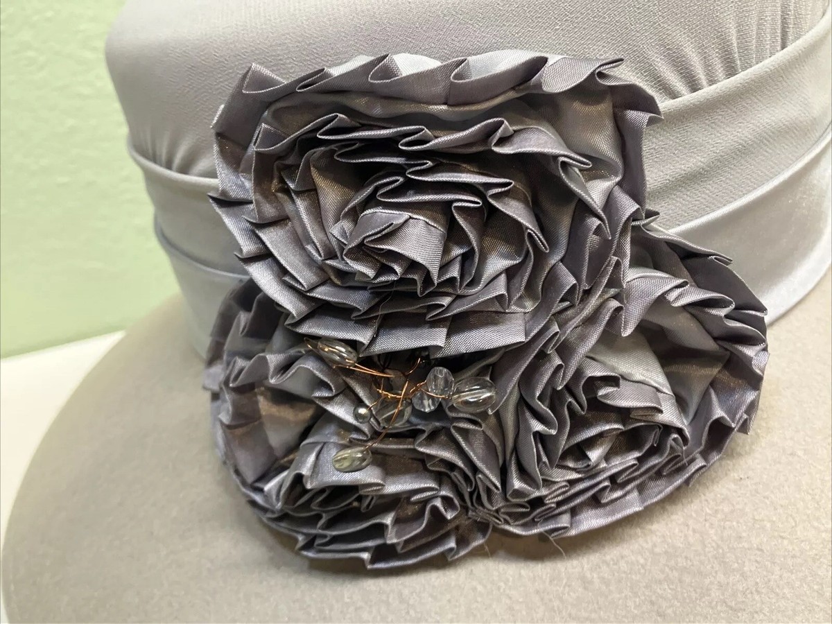Fine Millinery By August Women\'s Derby Church Hat Gray Silver Wide Band Sparkle August Hats for Women for sale - eBay main image 4
