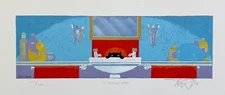 Toni Goffe MORNING WASH Hand Signed Limited Edition Giclee Art CAT BATH