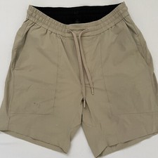 Lululemon Bowline Shorts Men Medium 8 Ripstop Trench Beige Stretch Casual Golf