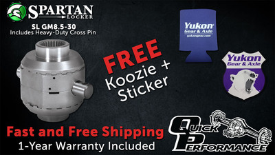 GM 8.5'' 10-Bolt Spartan Locker - 30 Spline - SL GM8.5-30 - w/ Koozie - Posi Axle