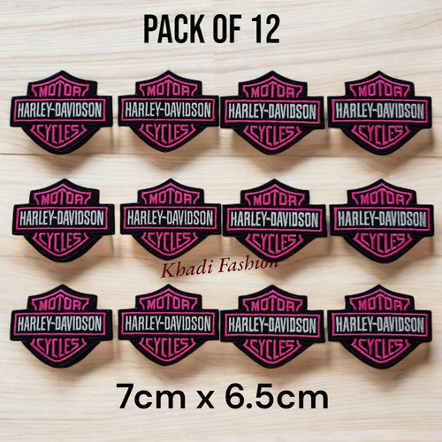 12 pcs Harley Davidson Motorcycle Biker Patches pink , Iron On/Sew On Free Ship - Picture 2 of 7