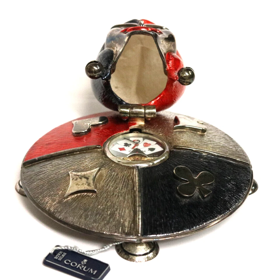 Очень редкая CORUM из стерлингового эмали Джокер настольные часы - ограниченный выпуск - #17 из 50 - Изображение 3 из 4