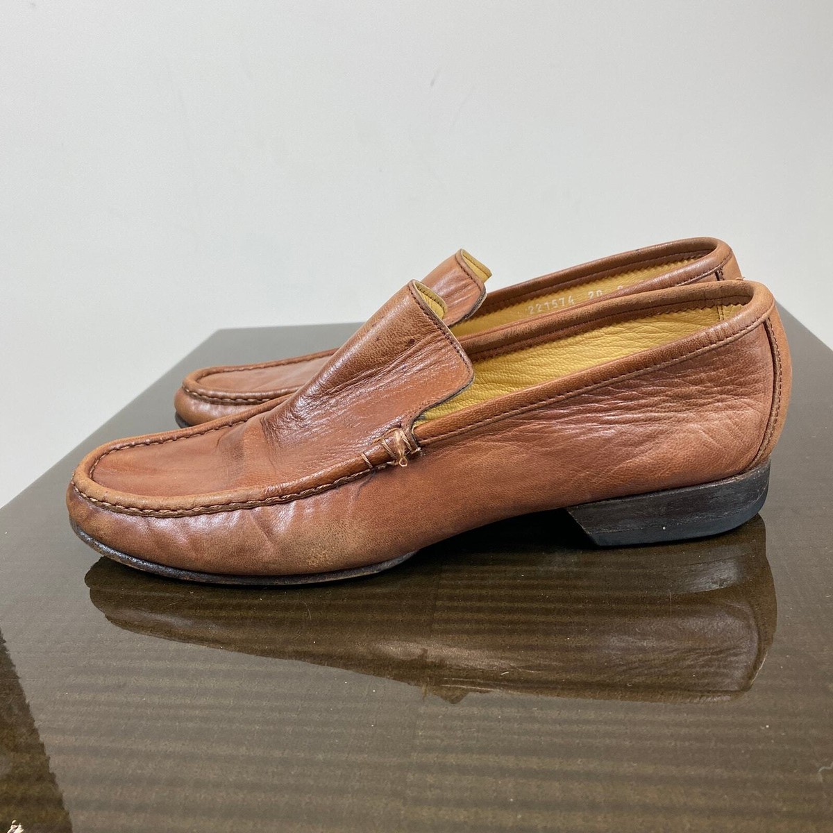 Moreschi Leather Loafers Slip On Shoes Men's 8 Made in Italy | eBay