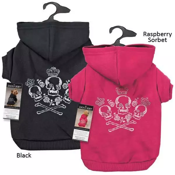 Crowned Crossbone Dog Hoodie Basic Sweatshirt Shirt Pet Coat Hoodies Zack Zoey