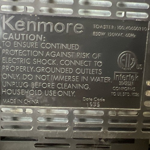 🔥Kenmore 100.40600310 2 Slice Toaster,850W 120V, Black/Silver,Used,FreeShip🇺🇸 - 第 3/6 張圖片