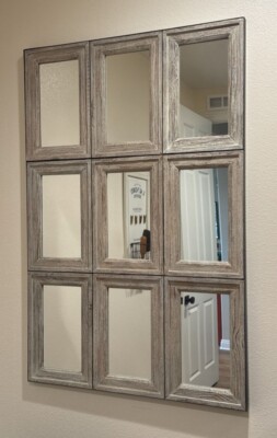 Pottery Barn Aiden Extra Large 9 Panel Wood Rectangular Wall