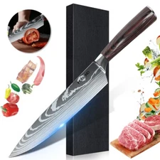 8" Kitchen Knife Stainless Steel Damascus Chef's Knife Vegetable Meat Cleaver US