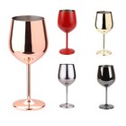 Stainless Steel Wine Glass Metal Stemmed Drinkware Goblets Smooth Mouth Tall Cup