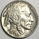 1936 Buffalo Nickel - About Uncirculated (AU) Full Date & Horn KM#134 - 3879-AH