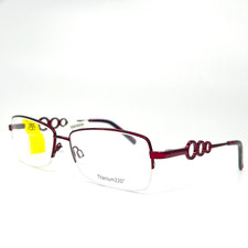 Titanium220 T220-06 COL 80 Mulberry Rectangle Half Rim Eyeglasses 57[]15 135 mm
