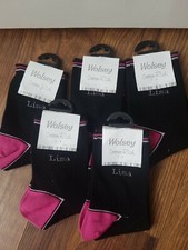5 Pairs - Wolsey Personalised Ladies Socks Size 4-7 Lisa 