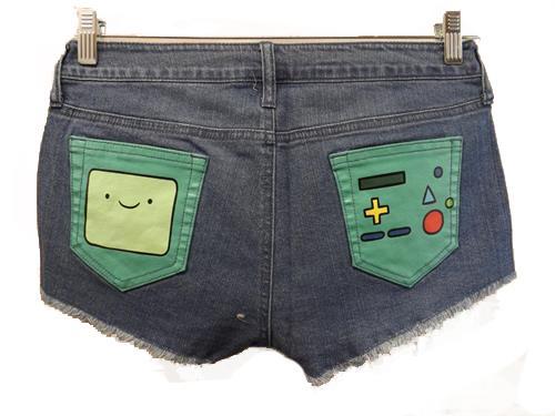 New Adventure Time LSP or BMO Womens Jean Shorts Sizes S-M-L-XL - Picture 3 of 12