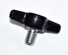 (4-20) 1/4"-20 x 3/8" Thumb Screws Stainless Steel Tee Wing  Black Plastic Knob 