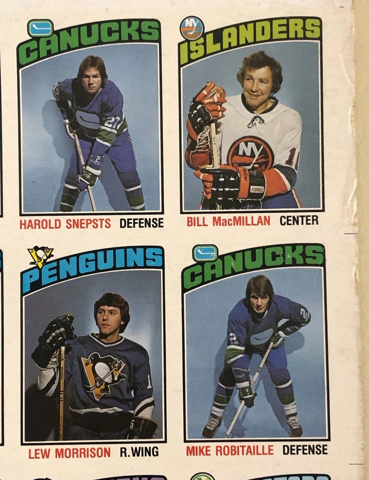 1976-77 OPC O-Pee-Chee Hockey Trading Card Uncut Sheet Set 28"x43" Vintage RARE! - Bild 4 von 4