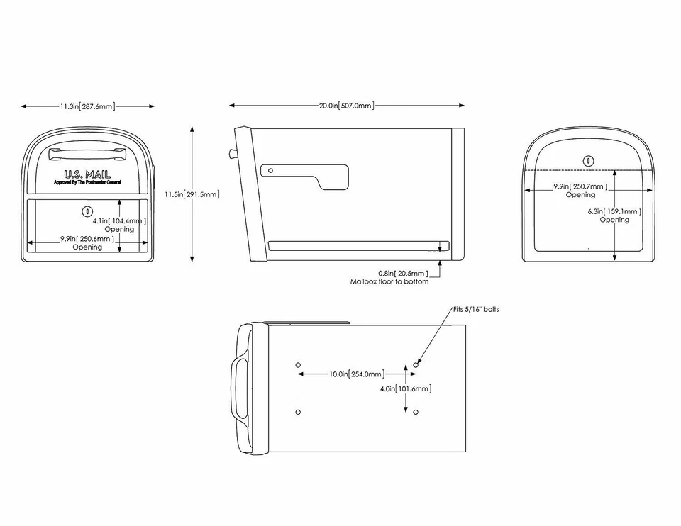 Locking Mailbox Security Box Prevents Phishing Small Parcel Size 2 Doors Steel - Image 4 of 4