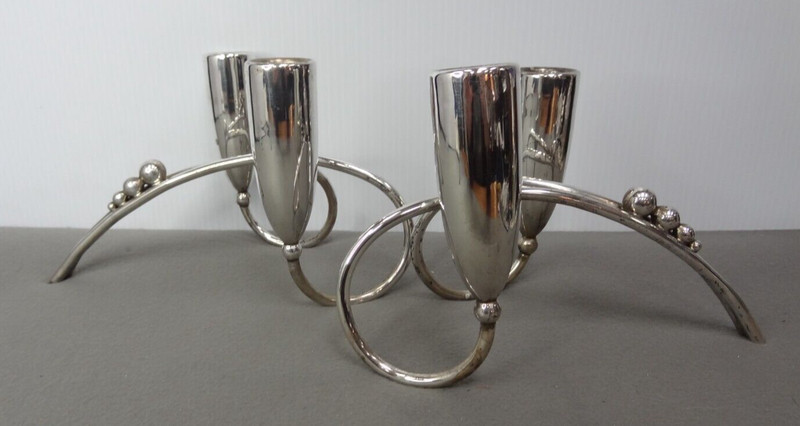 Modern Mexican Sterling Silver Candlesticks