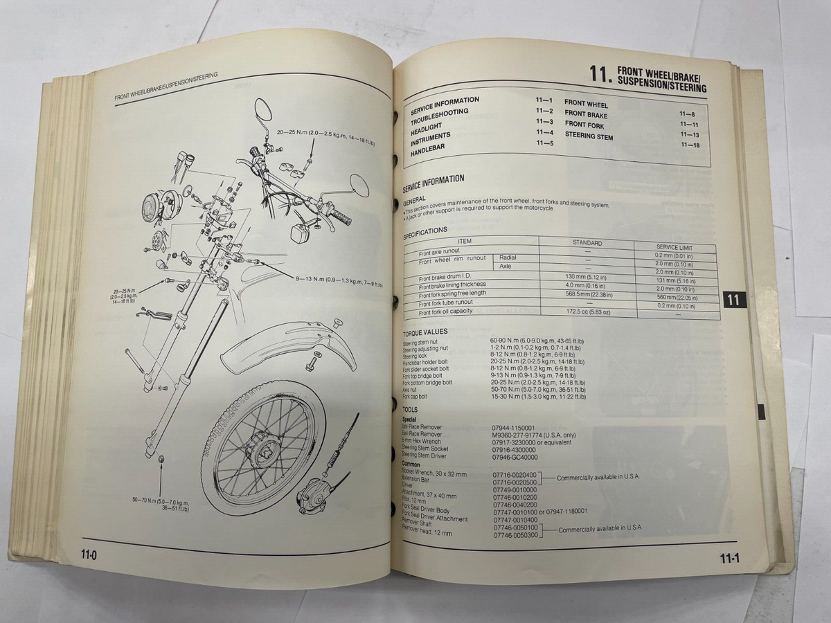 OEM 1985 HONDA XL 125S OEM SHOP SERVICE MANUAL WITH SET UP