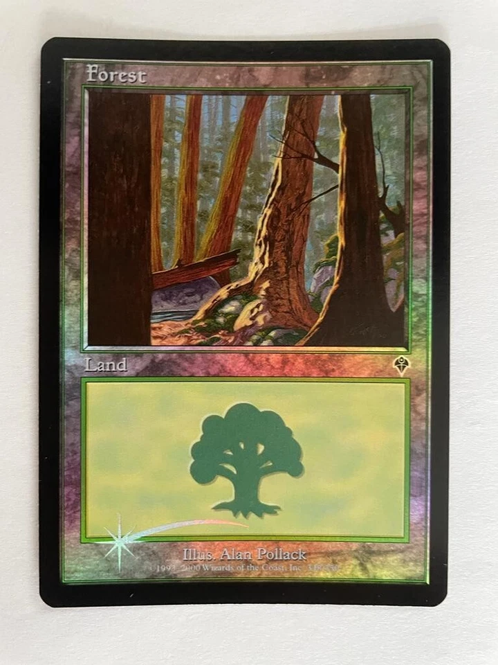 MTG FOIL INVASION FOREST NM MAGIC THE GATHERING #348/350 BASIC LAND ENGLISH - Image 2 of 4