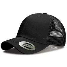 MR Plain Trucker Hat Mesh Snapback Baseball Cap Solid Visor Blank Cotton Army