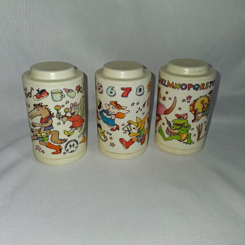 VTG Plastic Johnson & Johnson Stacking Toy Set - Numbers Letters - Unique