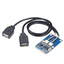 1Pcs Mini PCI-E PCI Express to 5 Pin Dual USB 2.0 Adapter Riser Expansion Card j