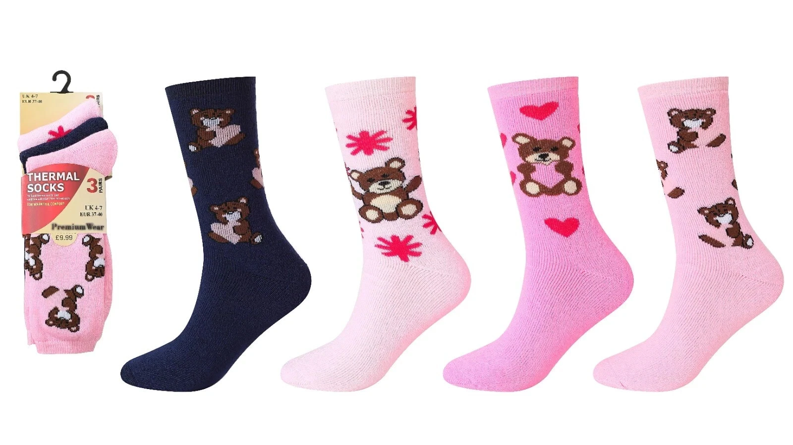 Ladies Design argyle Thermal Socks, Thick Warm Winter Boot Socks, Size 4-7