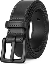 Men  S Metal Free Belt Hypoallergenic Leather Belts for Jeans Dress Nickle Free T