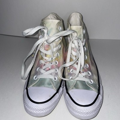 Converse All Star Shoes Womens 6 Pastel Rainbow Tie Dye High Tops Sneakers