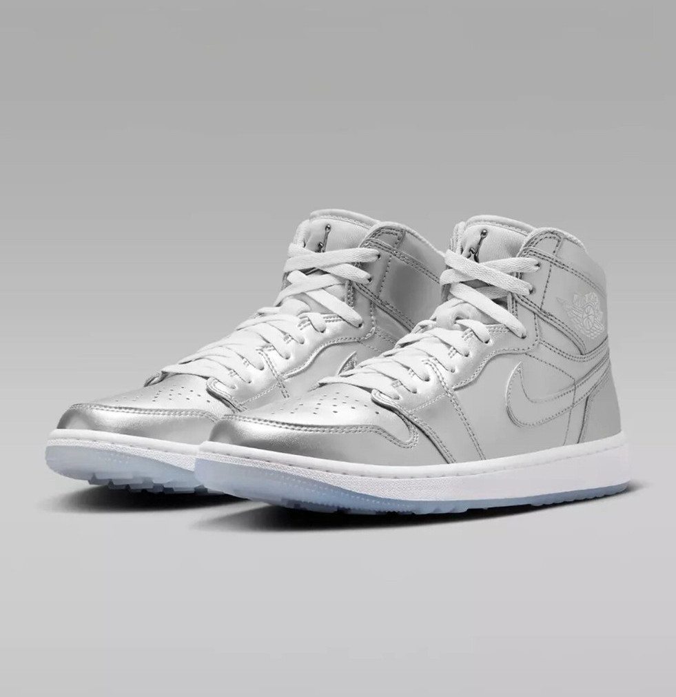 Air Jordan 1 Hi Golf US 11 Men's Metallic Silver White Nike 